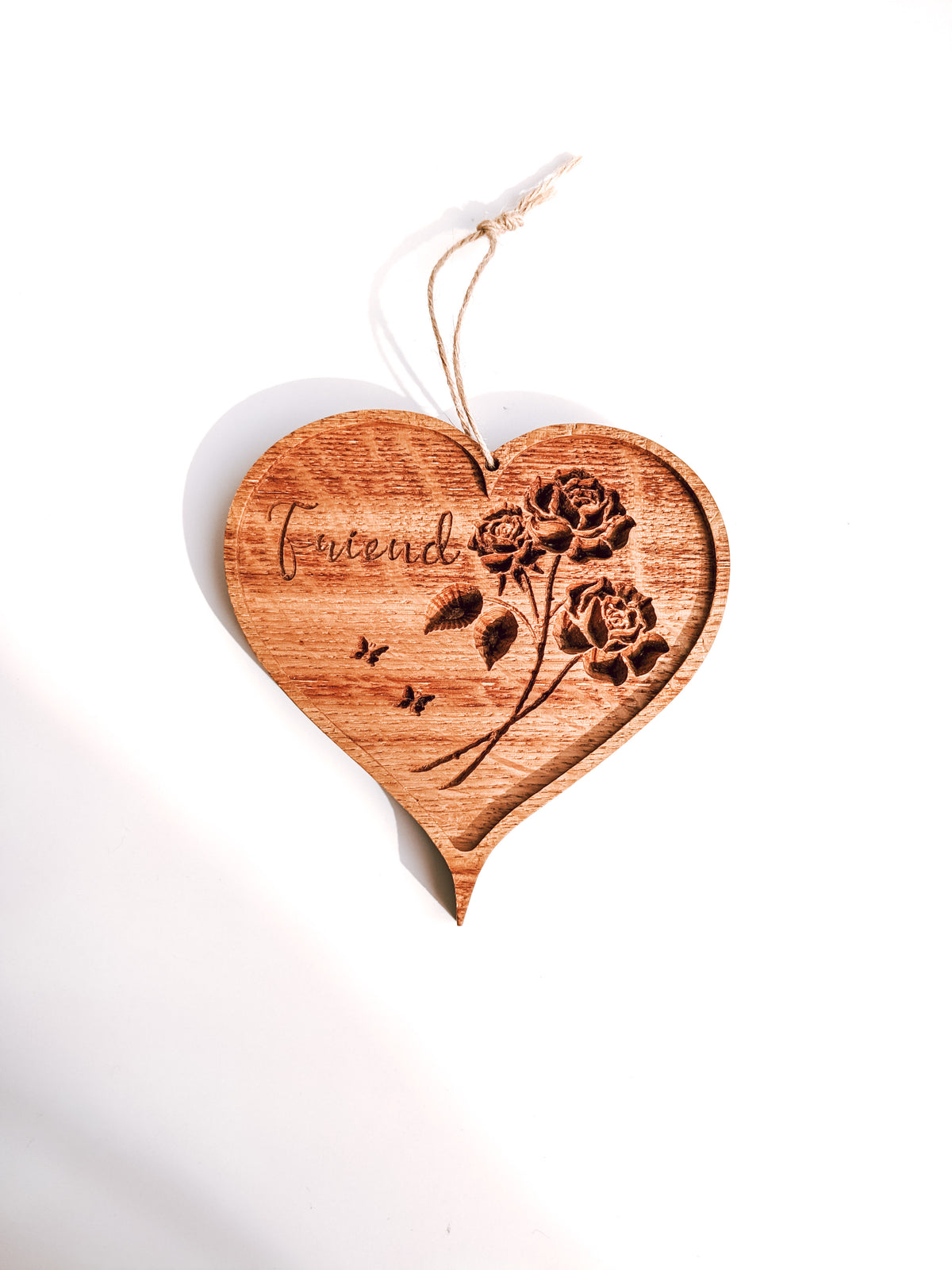 Wooden Hanging Heart - Friend
