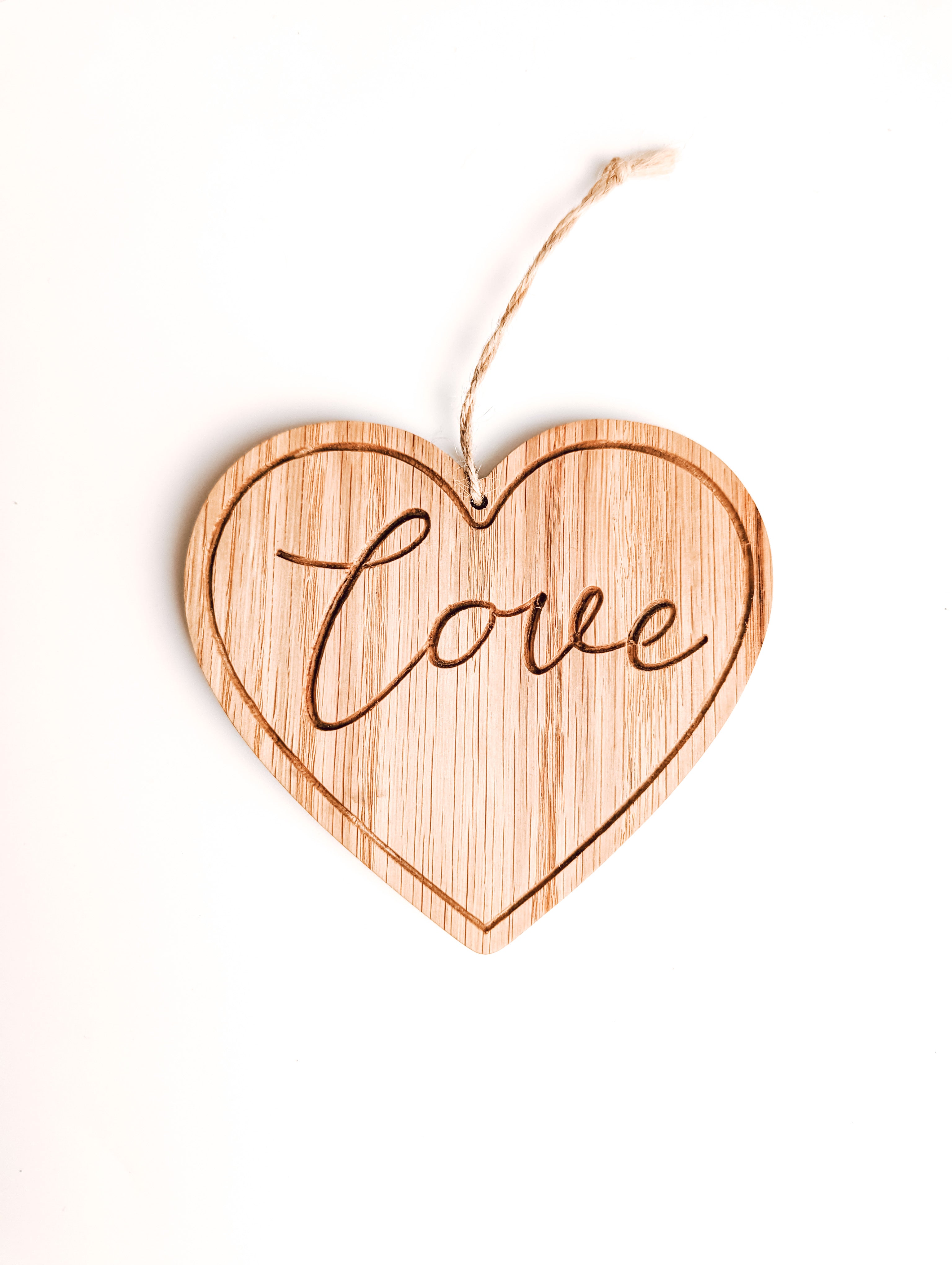 Wooden Hanging Heart - Love